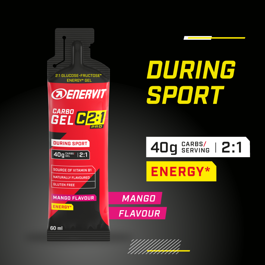 ENERVIT, ENERVIT SPORT, ENERVIT GEL, ENERVIT GEL SPORT, MANGO, GUSTO MANGO, GEL MANGO, GEL CICLISMO, CORSA, RUNNING, METB